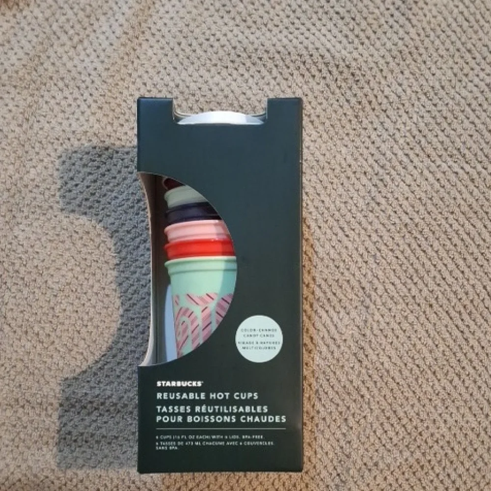 Starbucks Reusable Hot Cups with Mint, Red, Purple, Pink, White Lids